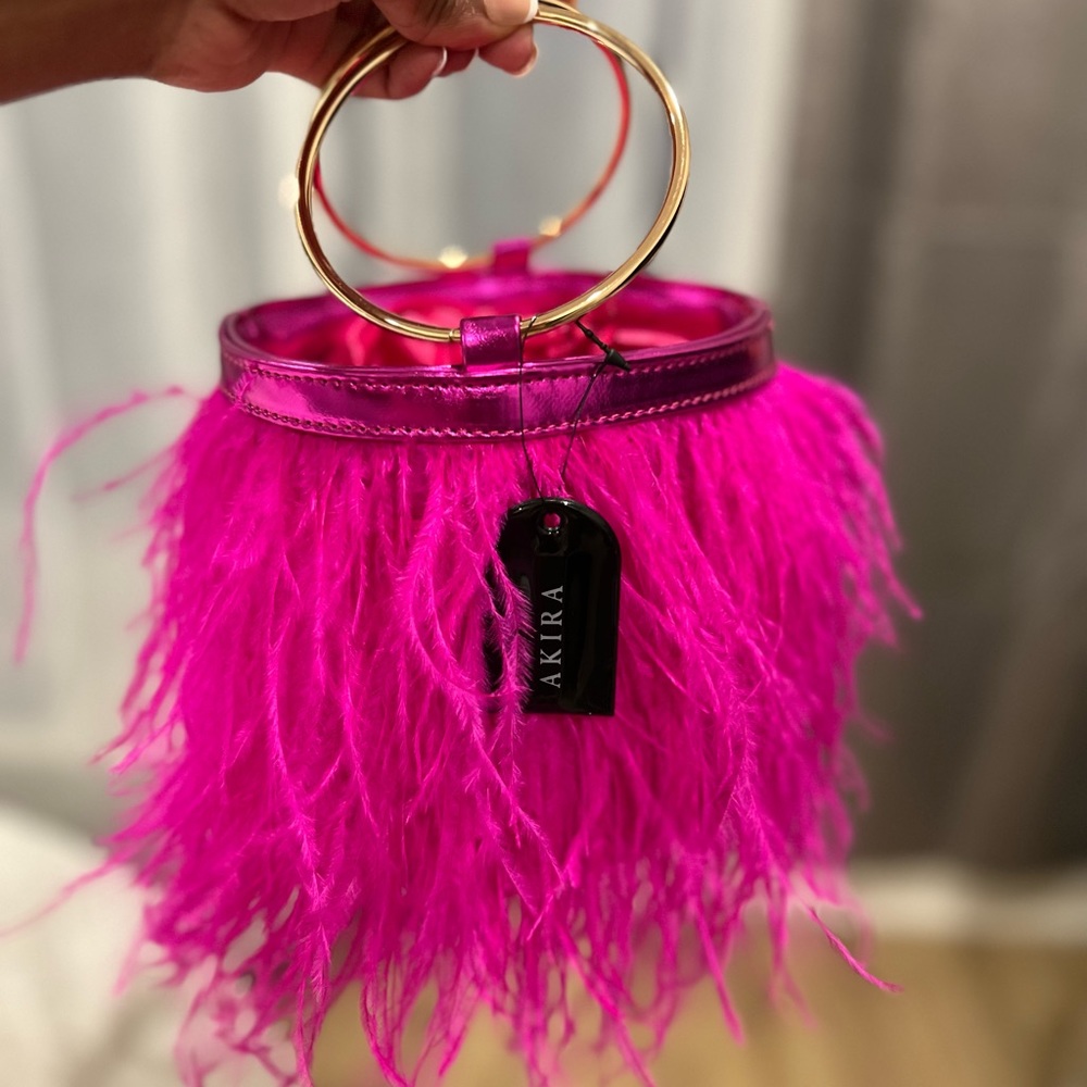 AKIRA Pink Feather Bag